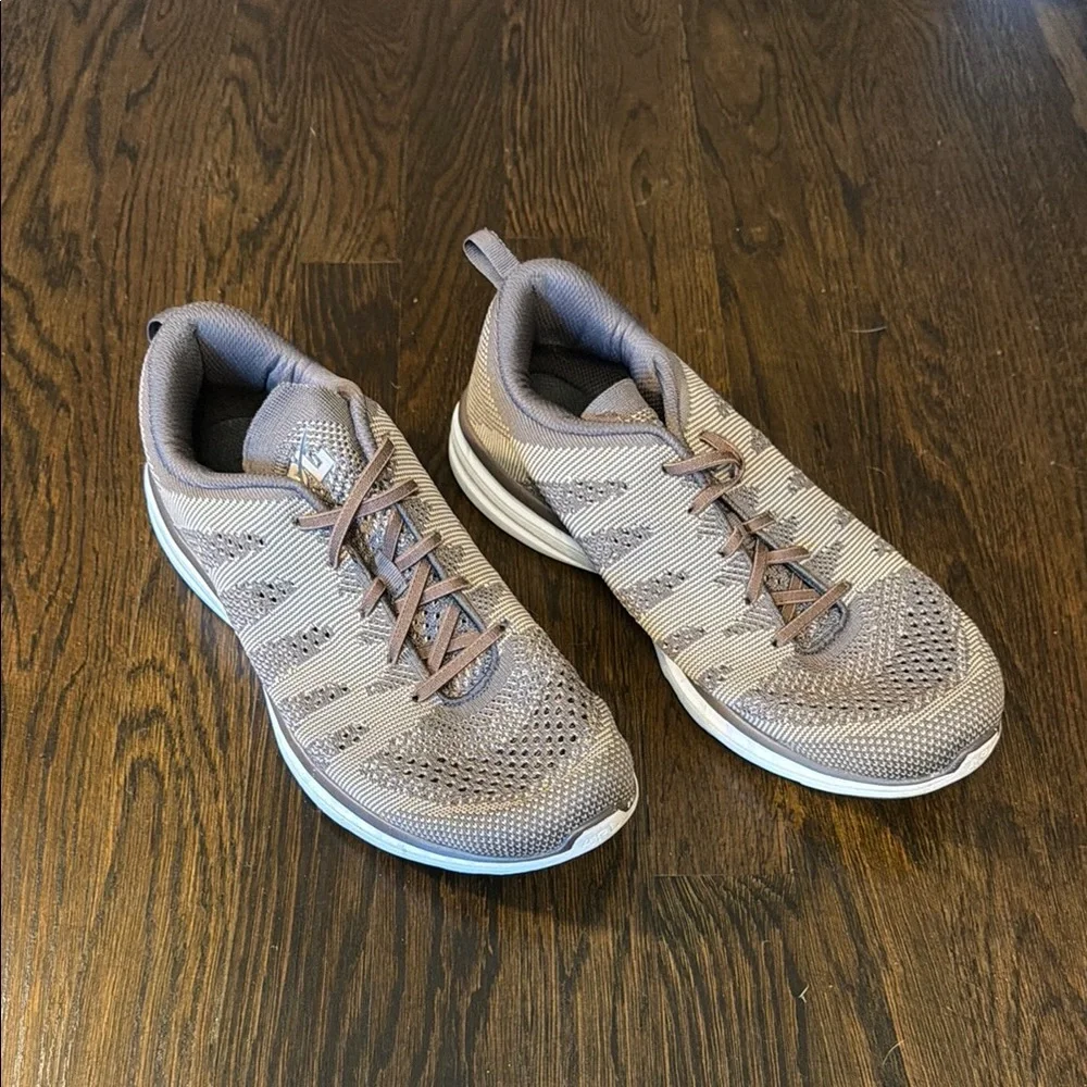 APL Light Taupe Knit Athletic Sneakers - Men’s  Comfortable Slip-On Style